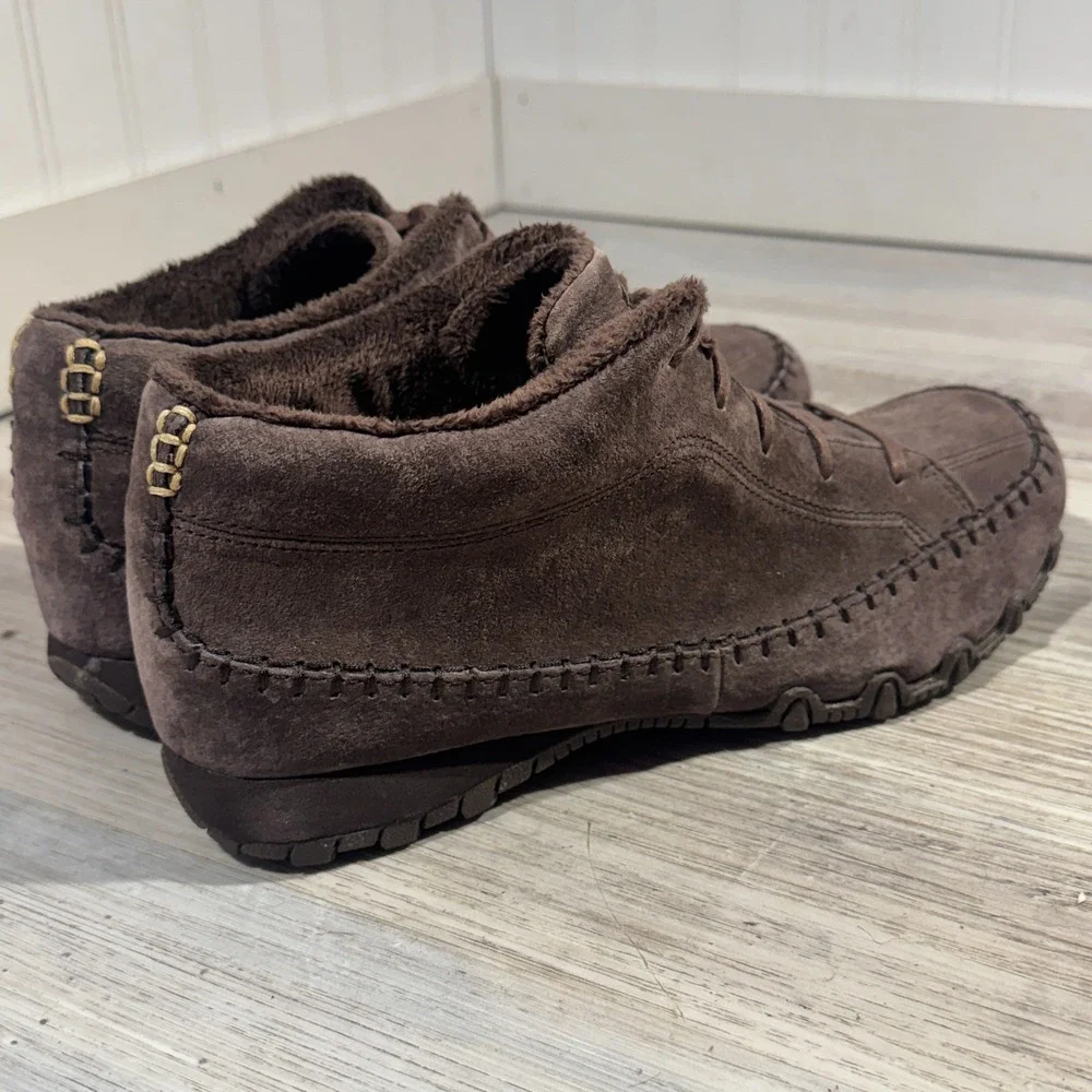 Skechers Bikers Totem‎ Pole Chocolate Suede Leather Chukka Boots Sz 9.5